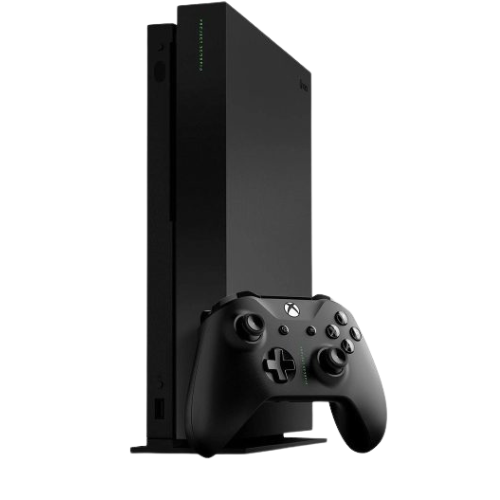 Microsoft Xbox One X with controller